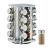 Полка для специй с 16 прозрачными стаканами 27,5x18,5x18,5 см., серебристого цвета
