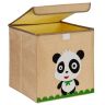 Taitettava laatikko kannella 33x33x33cm., beige/musta/valkoinen