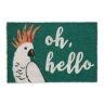Ovimatto "Oh, hei" kakadulla 60x40 cm, vihreä/valkoinen