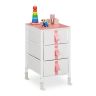 Lasten lipasto, jossa 3 lokeroa 61,5x36x40,5cm, pinkki/valkoinen