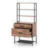 Шкаф для документов 75x40x156см, коричнево-черный