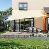 3 x 4 m markiisi repäisylujasta HDPE-muovista, beige