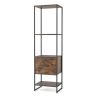 Pystytettava hylly 45x35x160cm, ruskea/musta