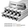 Alumiiniset suulakepuristusprofiilit VEVOR 2020T-122-10-Y, 10 kpl, Hopeanvärinen, 20 × 20 × 1220 mm
