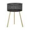 Round coffee table Blacky, With storage box