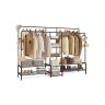 SONGMICS Open Wardrobe, 7 Shelves, Black, 195 × 172.8 × 45 cm