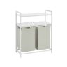 Pyykkikori 2 x 46 l, 2 hyllyä, valkoinen