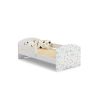 Детская кровать Luk с матрасом и защитным бортиком, 144 см x 77 см x 56 см, небесно-голубого цвета.