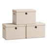 Säilytyslaatikot SONGMICS, 3 kpl, kansilla, Beige, 43 × 30 × 30 cm