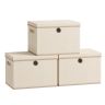 Säilytyslaatikot SONGMICS, 3 kpl, kansilla, Beige, 43 × 30 × 30 cm