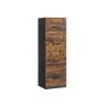 VASAGLE filing cabinet, 3 lockable drawers, Brown/black, 41 × 135.5 × 40 cm