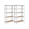 Комплект из 2 полок для хранения 180x90x40 см., светло-коричневый/серебристый цвет