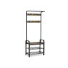 Скамейка для обуви 72x183x33,7 см., черно-коричневая