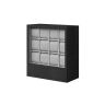 Kellolaatikko 15x29.5x32.5cm., musta/harmaa