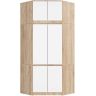 Kulmakaappi S100, yläosalla, 6 ovea, ruskea/valkoinen, 100 × 235 × 50 cm