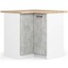 Kulmakeittiökaappi OLIWIA S90/90, 2 ovea, valkoinen/harmaa, 90 × 85 × 46 cm
