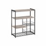 Keittiön hylly 35x80x95cm, harmaa/musta