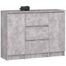 Lipasto AKORD K100, 2 ovea, 3 laatikkoa, ruskea, 101 × 76 × 35 cm