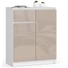 Lipasto AKORD K80, 2 ovea, 1 laatikko, Valkoinen ja beige, 80 × 99 × 40 cm