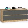 Lipasto K120 4SZ, 4 laatikkoa, ruskea/harmaa, 120 × 55 × 40 cm