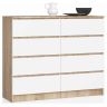 Lipasto NORE K120 8 laatikolla, tammi/valkoinen
