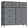 SONGMICS chest of drawers, 4 fabric drawers, Grey, 98.8 × 73.7 × 30 cm
