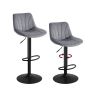 VASAGLE vanity stool, height-adjustable, 360° swivel, Grey, 46.5 × 108 × 43 cm