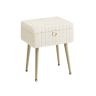 SONGMICS LOM505 Cosmetic Pouf, With Storage Box, White, 30 × 40 × 50 cm