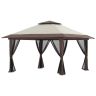 Ulkopaviljonki Outsunny 392x392x283cm., ruskea/beige