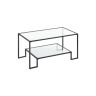 Transparent coffee table 55x100x45cm., black color