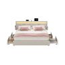 SONGMICS RMB828LH01 Bed Frame, 4 Drawers, Sand, 210.2 × 169 × 88.2/94.7 cm