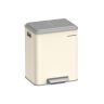 Roskakori, jossa 2 lokeroa, 41,7x33,2x49,4 cm, beige/harmaa