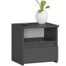 Yöpöytä AKORD Furniture Factory CL1, 1 laatikko, Harmaa, 40 × 40 × 35 cm