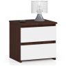 Yöpöytä AKORD Furniture Factory CL2, 2 laatikkoa, ruskea/valkoinen, 40 × 40 × 35 cm