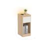 Yöpöytä VASAGLE, 1 laatikko, LED, USB-A ja USB-C, Keltainen/Valkoinen, 25 × 59,5 × 30 cm