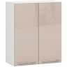 Keittiön seinäkaappi OLIWIA, 2 ovea, Valkoinen ja beige, 60 × 72 × 30 cm