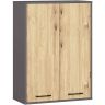 Ripustettava kylpyhuonekaappi FIN H934 W64, 2 ovea, harmaa/ruskea, 64 × 94 × 30 cm