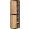 Ripustettava kylpyhuonekaappi VAMI W50, ruskea/musta, 50 × 170 × 30 cm