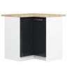 Lattialle sijoitettava kulmakeittiökaappi OLIWIA S90/90, 2 ovea, valkoinen/harmaa, 90 × 85 × 46 cm