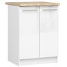 Lattialle sijoitettava keittiökaappi OLIWIA S60, 2 ovea, valkoinen, 60 × 85 × 46 cm
