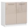 Lattialle sijoitettava allaskaappi OLIWIA S, 2 ovea, valkoinen/ruskea, 80 × 82 × 46 cm