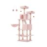 Kissan raapimapuu 99,5x54,5x168cm, beige/pinkki