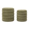 Pouf set, 2 pcs, Green, Ø 44 × 47 cm and Ø 35 × 39 cm