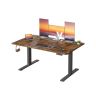 Säädettävä työpöytä VASAGLE LSD144KD02, sähköinen, USB-C-liitännällä, Ruskea, 140 × 72–120 × 80 cm
