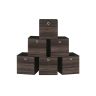 6 laatikon setti 30x30x30cm, tummanruskea