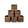 6 laatikon setti 33x33x33cm, ruskea/musta