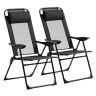 2 puutarhatuolin setti Outsunny 62x70x109cm., musta/harmaa