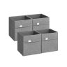 4 laatikon setti 30x30x30cm, harmaa