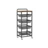 Serving trolley VASAGLE, 4-tier, with pull-out baskets, Brown/black