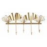 Wall-mounted clothes rack, 5 hooks, Gold, 49.5 × 26.3 × 6 cm